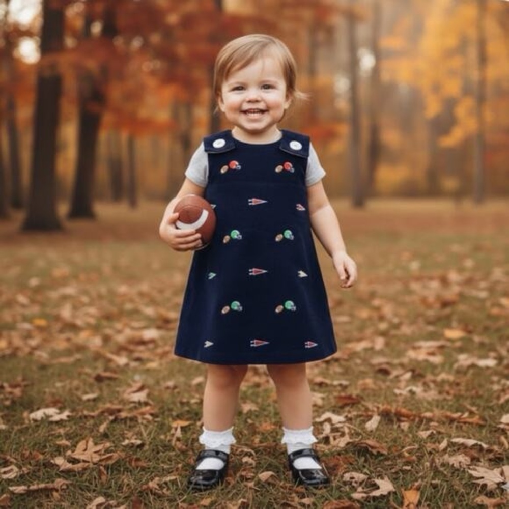 The Beaufort Bonnet Company Navy Dress with Red Accents